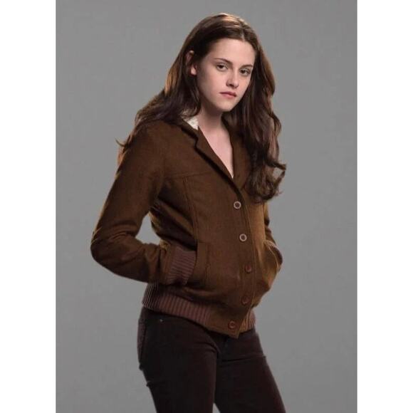dELiA's Wool Blend Brown Hooded Zip Toggle Coat M Bella Swan Y2K Norm Thinsulate - Picture 2 of 12